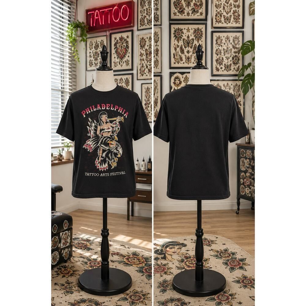 Philadelphia Tattoo Arts Festival Graphic Tee 2XL Tattoo Pinup Babe Sexy Shirt